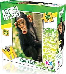 KS Games Animal Planet Baby Chimp 100 Parça Puzzle