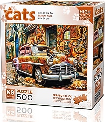 KS Games Cats On The Car 500 Parça Puzzle 20073