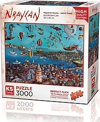 KS Games Migration Routes Galata Tower 3000 Parça Puzzle 23017