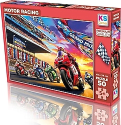 KS Games Motor Racing 50 Parça Çocuk Puzzle 31753