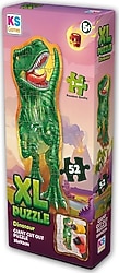 KS Games Yeşil Dinozor XL Dev Yer Puzzle 52 Parça