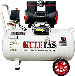 Kuletaş YS1500 2 Hp 50 lt Yağsız Sessiz Premium Kafa Kompresör