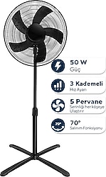 Kumtel KTF-355 Siyah Ayaklı Vantilatör