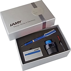 Lamy Safari 14DS-M Uç Mavi Dolma Kalem Seti