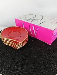 Lav Eva271 Eva Opak Gold 6'lı Çay Tabağı