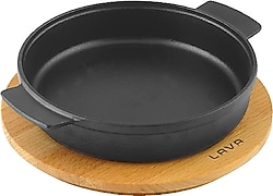 Lava Ahşap Altlıklı 17 cm Döküm Güveç Kabı