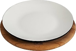 Lava LV Y TB 21 SB K4 MAT BL Ahşap Altlıklı İç Krem 21 cm Servis Tabağı