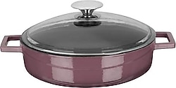 Lava Glaze Mor 24 cm Çok Amaçlı Yayvan Döküm Tencere