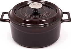 Lava Premium Yuvarlak Majolik Mor 24 cm Döküm Tencere