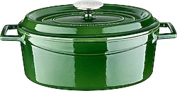 Lava Premium Oval Majolik Yeşil 23x29 cm Döküm Tencere