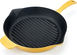 Lava Spring Yuvarlak Sarı 28 cm Demir Döküm Izgara Tavası