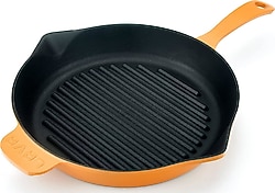 Lava Spring Yuvarlak Turuncu 28 cm Demir Döküm Izgara Tavası