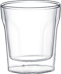 Leggno Vetro 80 ml 2'li Çift Cidarlı Cam Espresso Bardağı
