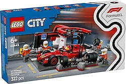 Lego 60443 City Ferrari Arabalı F1 Pit Stop ve Pit Ekibi