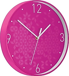 Leitz 90150023 Wow Metalik Pembe Sessiz Duvar Saati