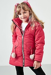 Lela 6035034 Kapüşonlu Kürklü Kız Çocuk Şişme Mont