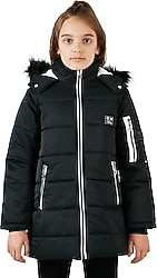 Lela 6035054 Kapüşonlu Kürklü Kız Çocuk Şişme Mont