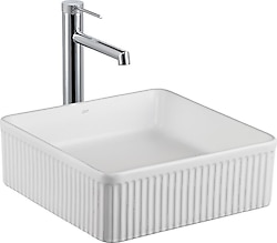 Lena E-W1003MB Tezgah Üstü Mat Beyaz Lavabo