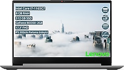Lenovo IdeaPad 3 82H900BMTX i7-1165G7 8 GB 512 GB SSD MX350 17.3" Full HD Notebook