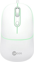 Lenovo Lecoo MS110 Beyaz RGB Sessiz Ergonomik Optik Kablolu Mouse