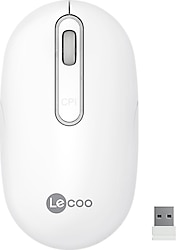 Lenovo Lecoo WS207 Beyaz Şarjlı Ergonomik Optik Kablosuz Mouse