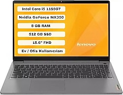 Lenovo IdeaPad 3 15ITL6 82H803EYTX i5-1155G7 8 GB 512 GB SSD MX350 15.6" Full HD Notebook