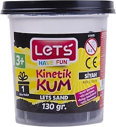 Lets Kinetik Kum 130 gr Siyah Plastik Kutu