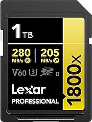 Lexar Gold Series 1800x LSD1800001T Class 10 UHS-II U3 V60 1 TB Hafıza Kartı