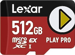 Lexar Play Pro Class 10 UHS-I U3 V30 512 GB Micro SD Express Kart