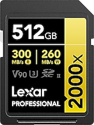 Lexar Professional Gold Series 2000x LSD2000512G Class 10 UHS-II U3 V90 512 GB Hafıza Kartı