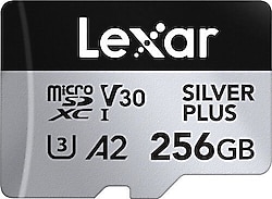 Lexar Professional Silver Plus LMSSIPL256G Class 10 UHS-I U3 A2 V30 256 GB Micro SD Kart