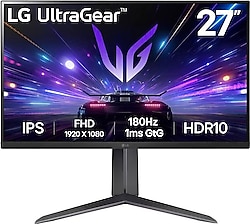 LG UltraGear 27GS65F-B 27" 1 ms Full HD Pivot IPS 180 Hz Oyuncu Monitörü