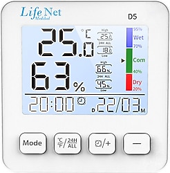 Life Net D5 Dijital Nem Ölçer ve Termometre