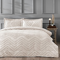 Linens Borneo Taş Çift Kişilik Yatak Örtüsü Seti