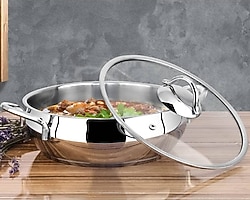 Lines Zeycan Metal Kulp 24 cm Çelik Küre Basık Tencere