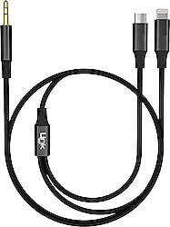 LinkTech A204 1.2 m Type-C to Lightning to 3.5mm Aux Ses Kablosu