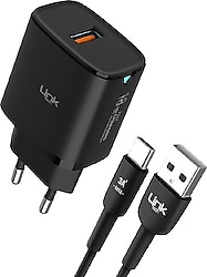 LinkTech C303 18 W Siyah Type-C Kablolu Hızlı Şarj Aleti