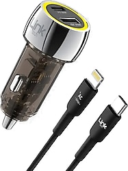 LinkTech C438 55 W Lightninh Kablolu Hızlı Araç Şarj Aleti