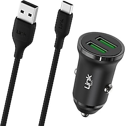 LinkTech C483e 12W Type-C Kablolu Hızlı Araç Şarj Aleti