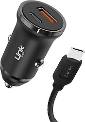 LinkTech C486e 20 W Type-C Kablolu Hızlı Araç Şarj Aleti