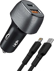 LinkTech C498 38 W Type-c to Lightning Kablolu Hızlı Araç Şarj Aleti