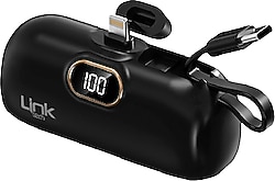 LinkTech EP54 Siyah 4800 mAh Type-C Kablolu Powerbank
