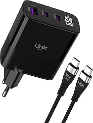LinkTech G853 Premium 65 W Type-C Kablolu Hızlı Şarj Aleti