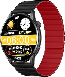 LinkTech LT Watch S104 Premium Siyah-Kırmızı Akıllı Saat