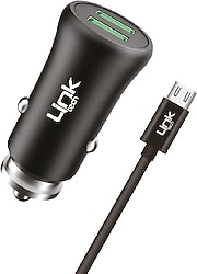 LinkTech M581 Micro USB Kablolu Hızlı Araç Şarj Aleti