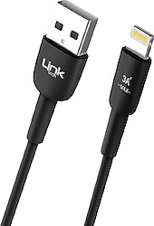 LinkTech Safe K601 1 m Siyah USB to Lightning Hızlı Şarj Kablosu