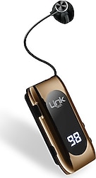 LinkTech V80 Pro Makaralı Altın Kulak İçi Bluetooth Kulaklık