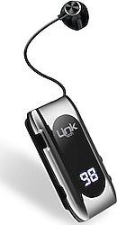 LinkTech V80 Pro Makaralı Gri Kulak İçi Bluetooth Kulaklık