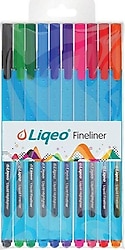 Liqeo 10'lu Fineliner Keçeli Kalem Seti