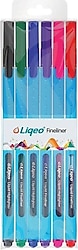 Liqeo 6'lı Fineliner Keçeli Kalem Seti
